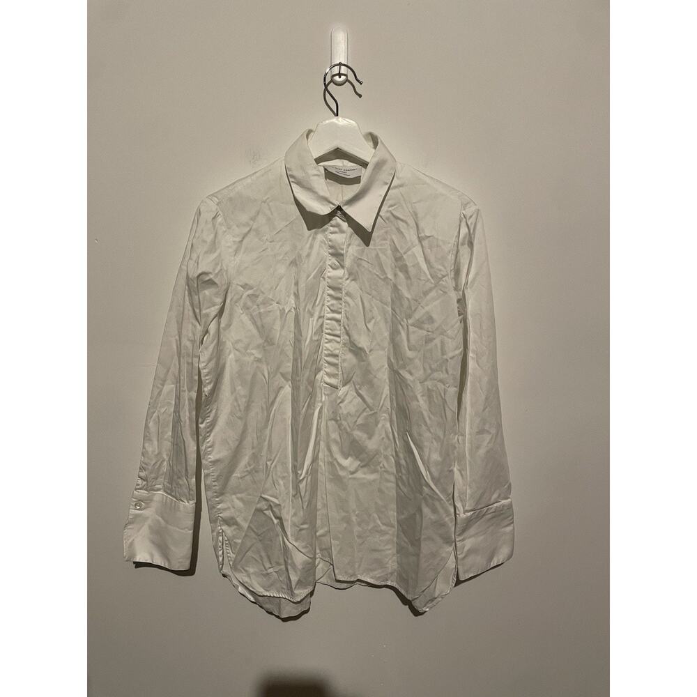 THE‎ SHIRT COMPANY White Organic Cotton Cuff Collared Shirt Large